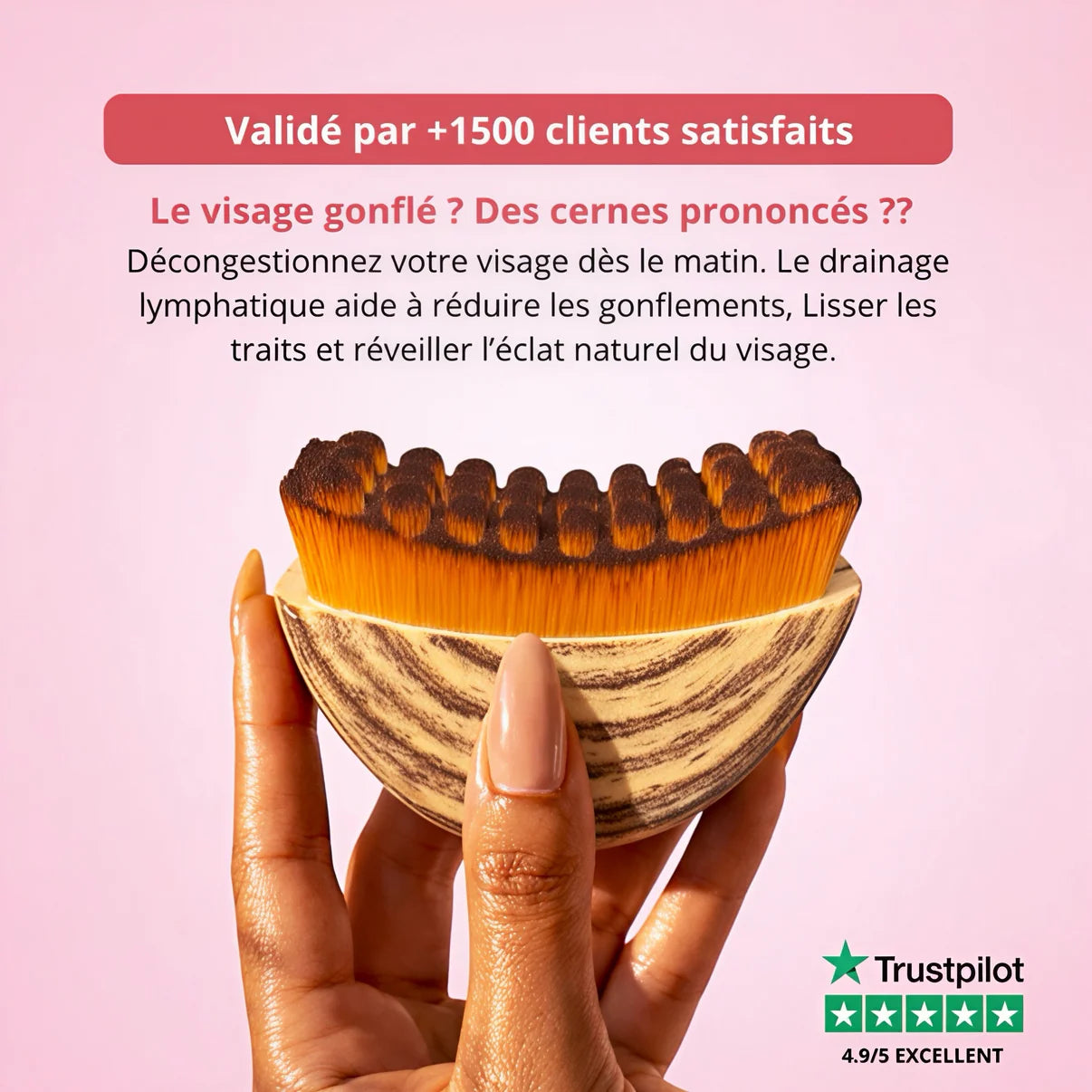 Brosse de drainage lymphatique visage VitaPulsea™️